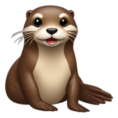Loutre sur canard qui crache sticker