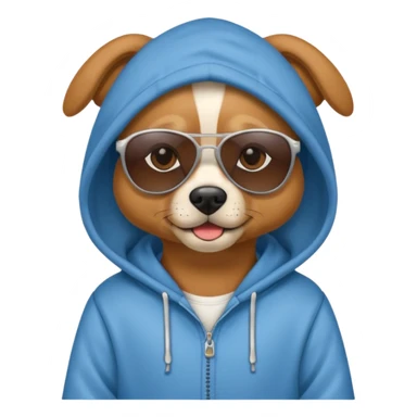 Dog wearing hoodie and sunglasses  sticker
