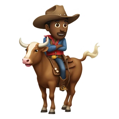 Cowboy riding a bull sticker