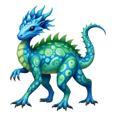 a vibrant colorful edgy vernid-fionbri-creature with splash patterns full body sticker