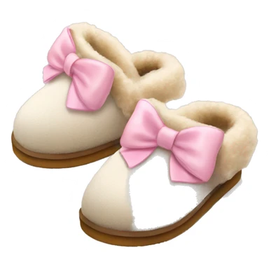 ugg slippers with light pink bows on the back sticker