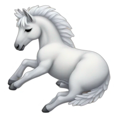 Pegasus sleeping lying on the ground sticker