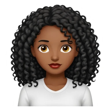 Mujer morena pelo negro rizado largo sticker