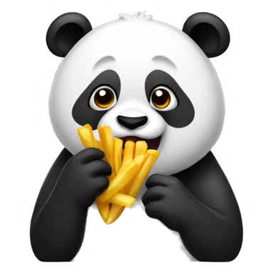 Panda eating fries sticker