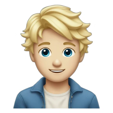 Little boy named Tommy with a blonde bow cut  blue eyes ￼ sticker