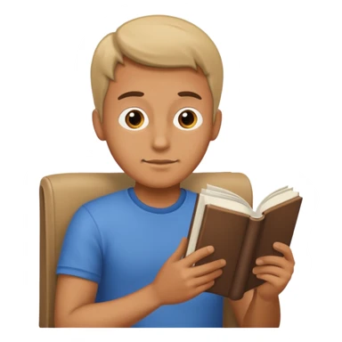 a man read book sticker