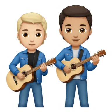 Junior H y Natanael Cano tocando la guitarra  sticker