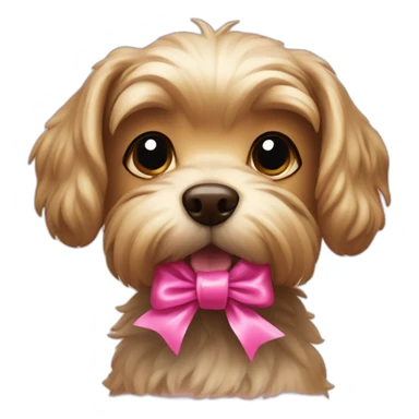 yorkshire dog with a pink ribbon sticker