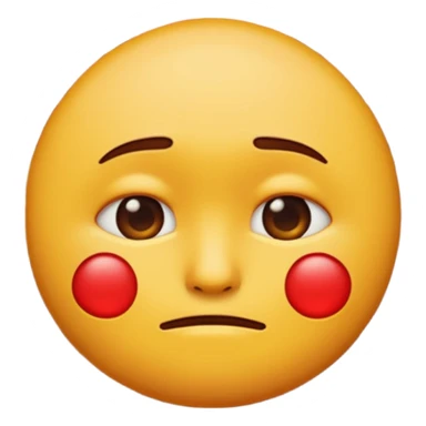 If you are familiar with the Melting Face Emoji, the round yellow face, with no define facial features, generate an emoji with that face but sad. Also, the face should be leaning against a red brick wall, with one cheek touching it, so this wall should be in perspective to understand the composition sticker
