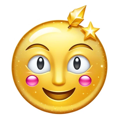 sparkling sign with a wink symbol, no face sticker