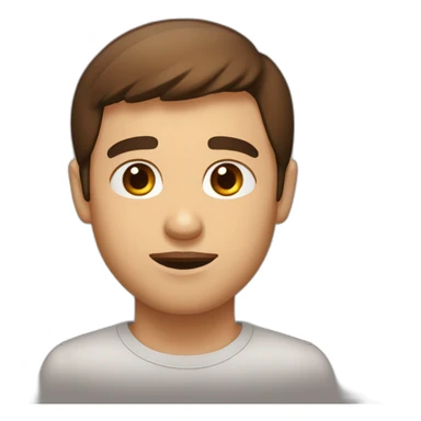 homme brun yeux marrons mangeant sticker