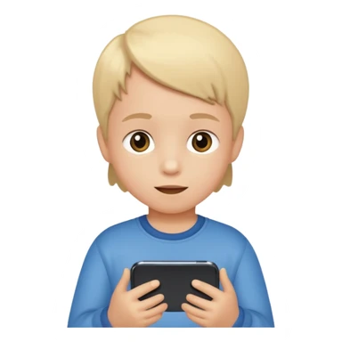 un niño de entre 3 - 10 años jugando con su celular sticker