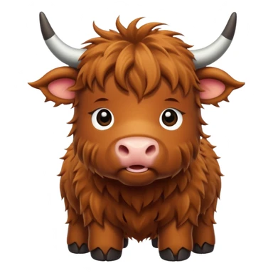 Baby Fluffy Highland Cow sticker
