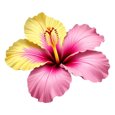 yellow and pink hibiscus flower sticker