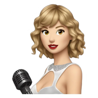 Taylor Swift chante avec un micro sticker