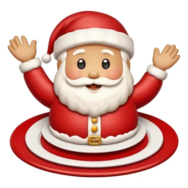 “A cute Christmas-themed Santa cookie, decorated with red and white icing, smiling face, sitting on a small plate, cartoon-style, vibrant colors, festive and cozy mood” sticker