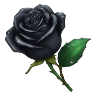 Magic black rose with sparkles sticker