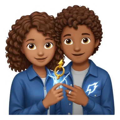 a 15 year old girl with brown curly hair but she has lightnings in it with a brown haired boy who gave her a promise ring sticker