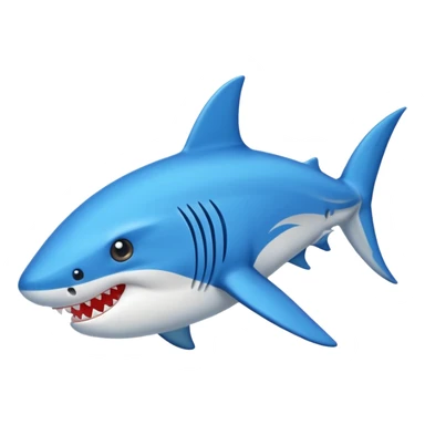 Un tiburón con tenis azules sticker