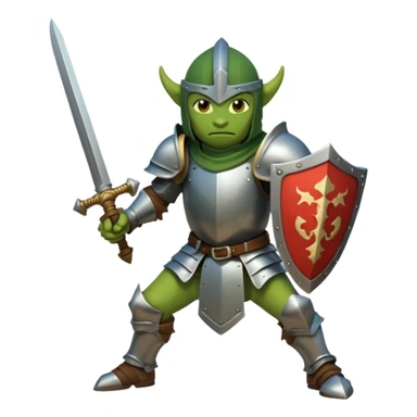 Knight fight against a goblin sticker