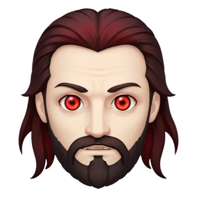 Evil, shadowie Male lord with Red glowing eyes and Long darkBrown Hair and chin beard sticker