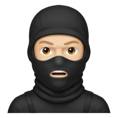 angry man in balaclava sticker