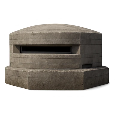 A realistic military pillbox with detailed textures and a modern design. sticker