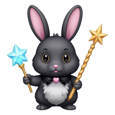 Black bunny with wand  sticker