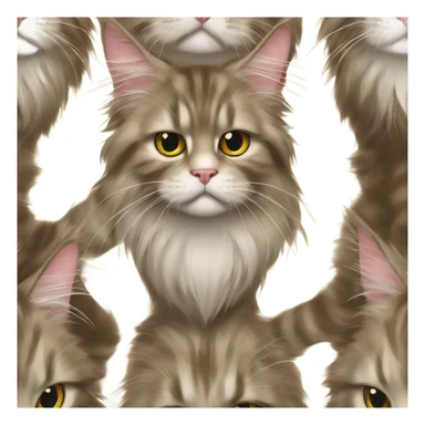 Maine Coon cat shows thumbs down sticker