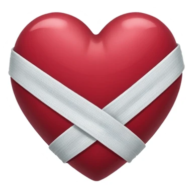 Heart bandaged burgendy shiny  sticker