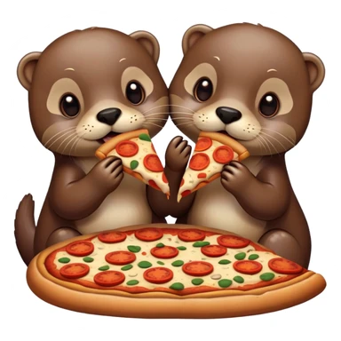 Otters, pizza sticker