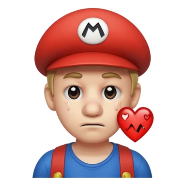 Mario bros con corazón roto sticker
