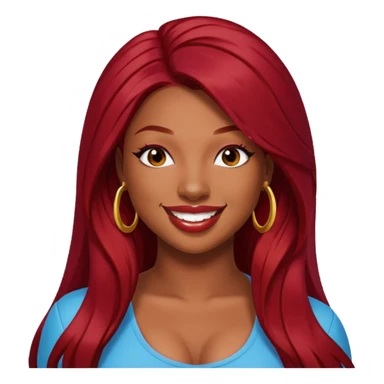 Megan Thee Stallion with long dark red hair  sticker
