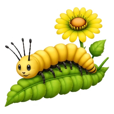 
caterpillar on flower sticker