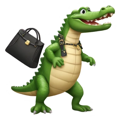 alligator with purse sticker