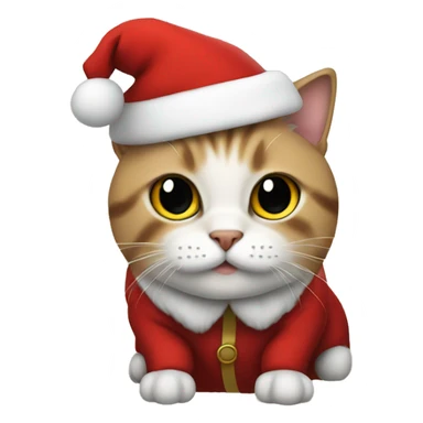 cat dressed as santa claus sticker