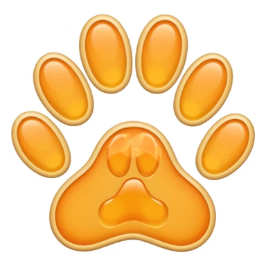 a very light pale pastel yellow-orange pawprint sticker