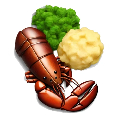 steak and lobster on a plate with mash potatoes  sticker