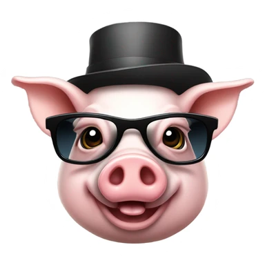 Happy tich pig cilinder sunglases sticker
