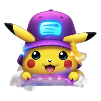 pikachu in rave party sticker