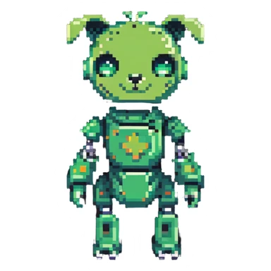cute GIR robot from Invader Zim in green dog costume sticker