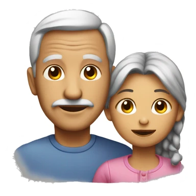 Old Parents and a girl  sticker