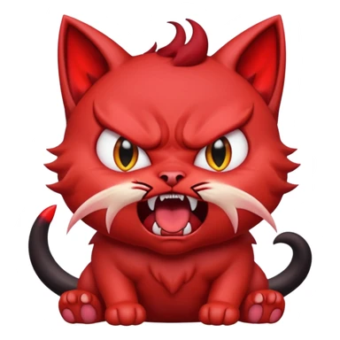  angry rage screaming loudly cryjng emoticon kawaii kitten devil very angry sticker