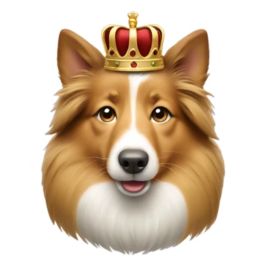 Shetland sheepdog with a crown sticker