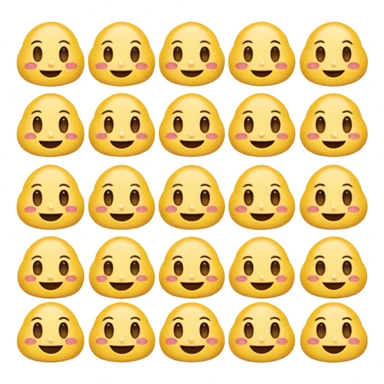 ภาพสร้างอิโมจิขนาด 1:1 ในสไตล์Yuru-Chara styleสร้างทีละ 9 ชิ้น บนภาพเดียวขนาด 16:9 โดยจัดวางแบบเป็นกริด แถวละ 3 ชิ้น ไม่มีส่วนไหนทับกัน มีขอบขาวแบบสติกเกอร์ ดังนี้
1) หน้ายิ้ม 2) หน้าเบื่อโลกมู่ทู่ 3) หน้าร้องให้ แบบน่ารักๆติดงอแง sticker