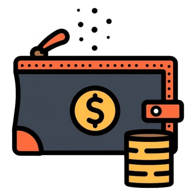 black purse with dollar symbol on it sticker