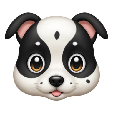 black and white dog spotted bigger eyes, cute sticker
