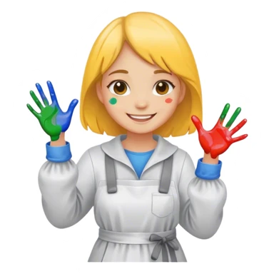 portrait of a Painter girl  sticker