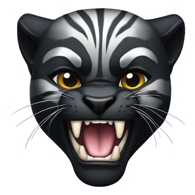 Balck panther roaring sticker