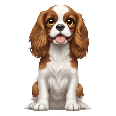 King Charles spaniel puppy begging, sticker